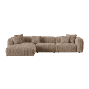 Coltar modular bej din tesatura 3D Martina Left