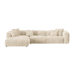 Coltar modular bej deschis din tesatura 3D Martina Left