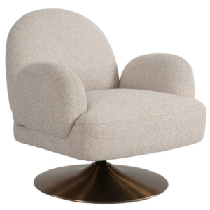 Fotoliu rotativ bej din tesatura Kagney