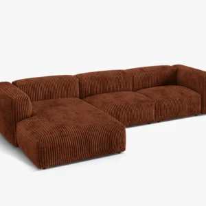 Coltar modular caramiziu din tesatura 3D Martina Left