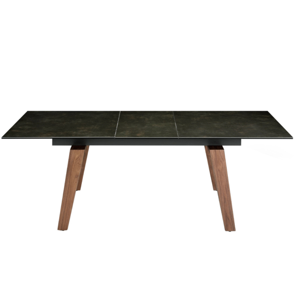 Masa dining extensibila maro din lemn si portelan Lucas - imagine 5