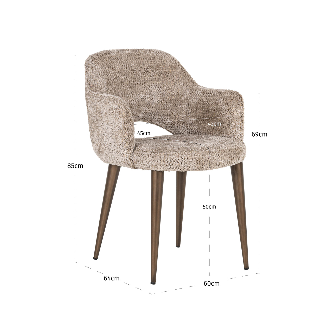 Scaun dining bej din blana artificiala Delphine - imagine 9