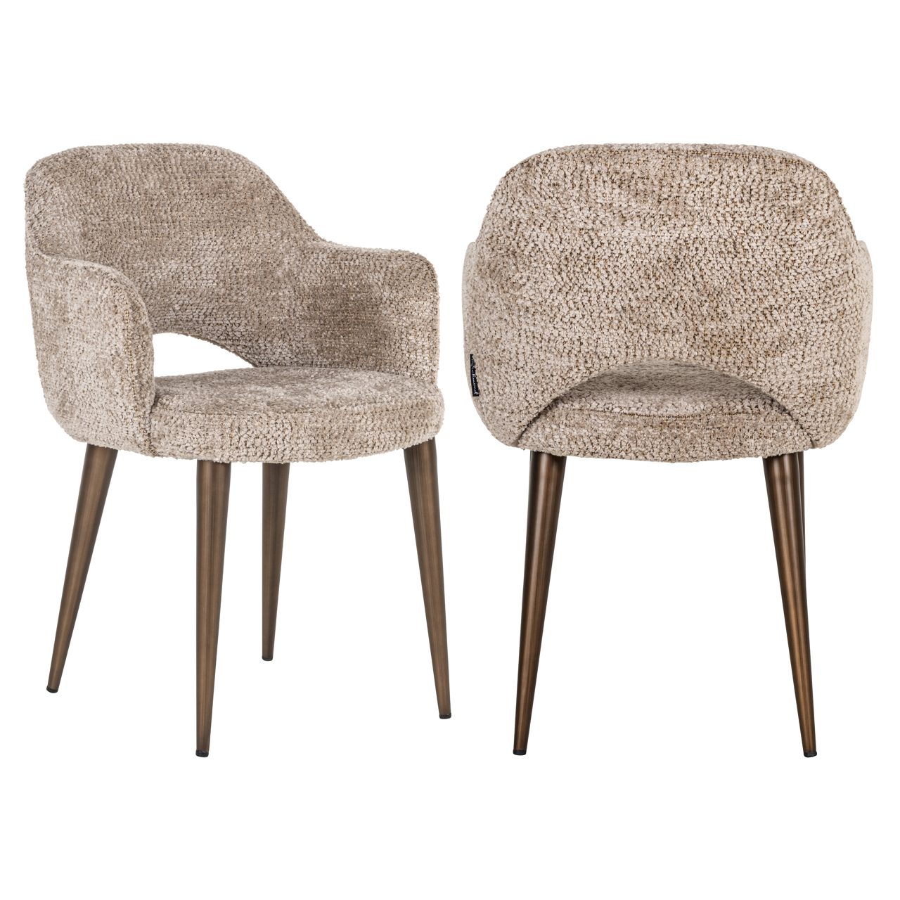 Scaun dining bej din blana artificiala Delphine - imagine 2