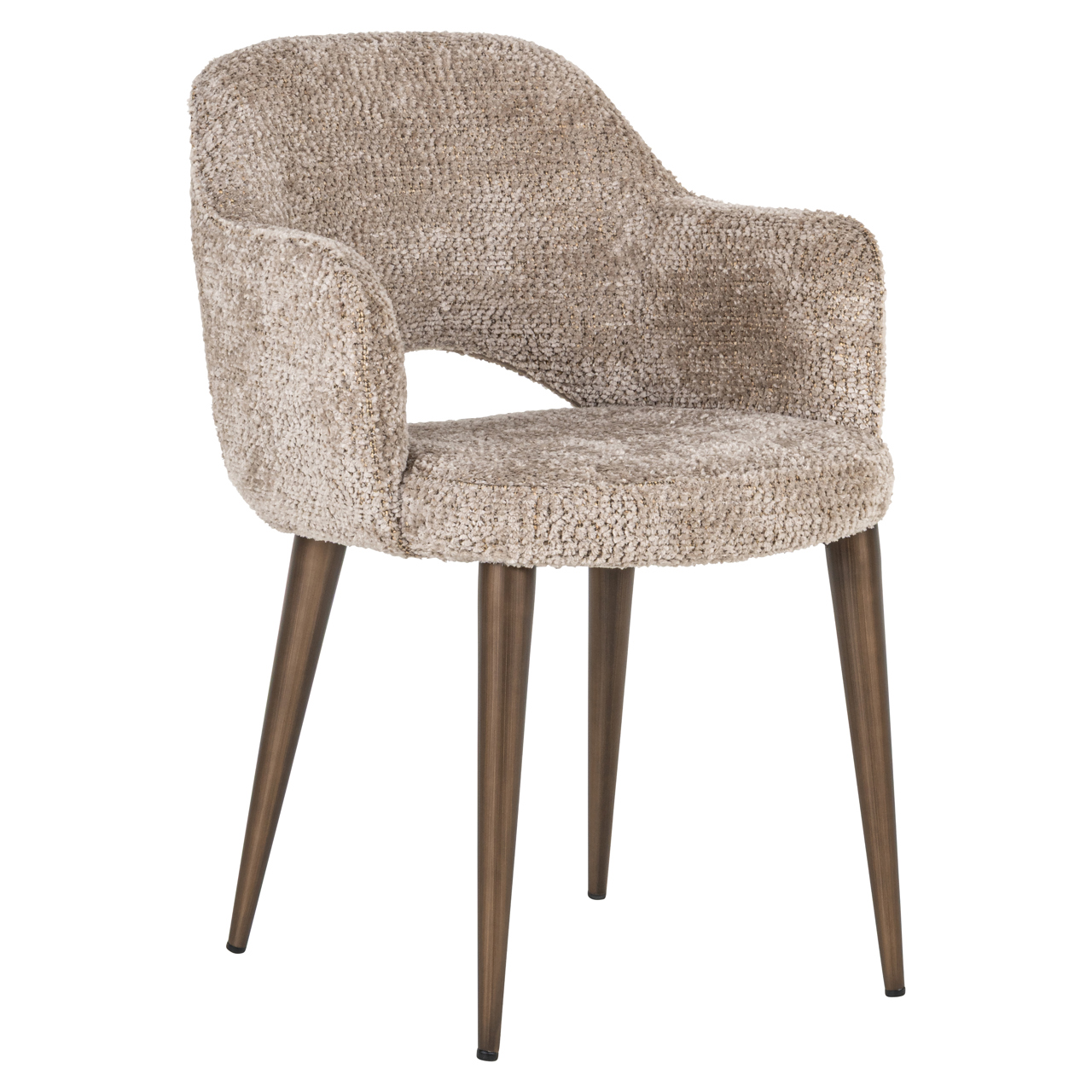 Scaun dining bej din blana artificiala Delphine