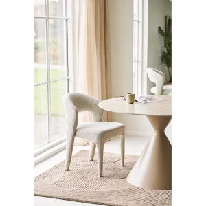 Set 2 scaune dining bej din tesatura boucle Belmont