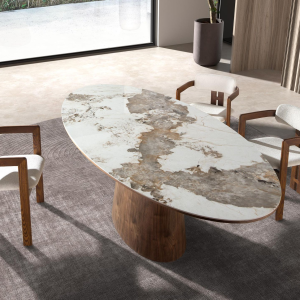 Scaun dining alb/maro din tesatura si lemn Poeme