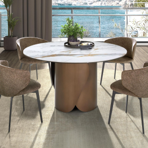 Scaun dining maro/antracit din tesatura si otel Pablo