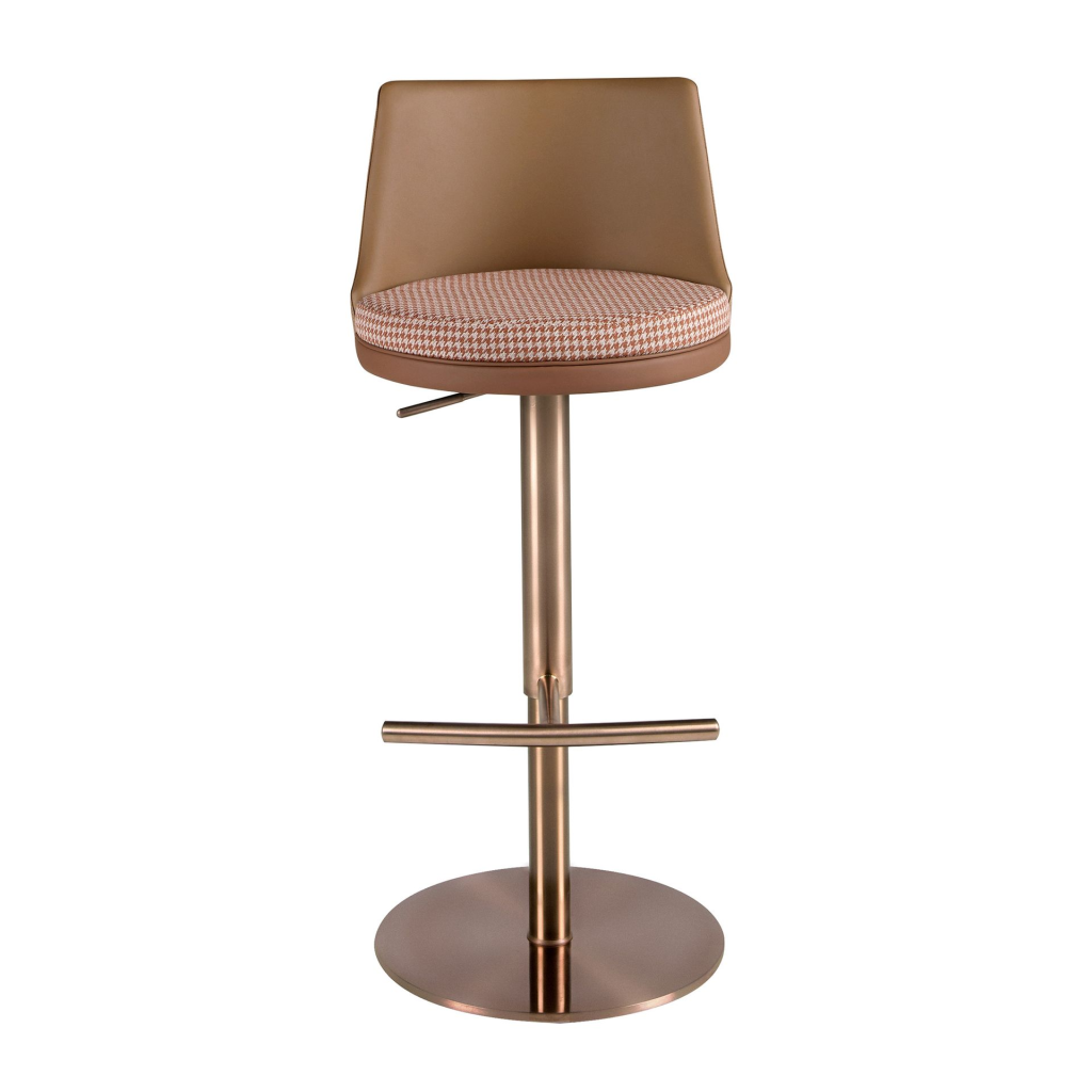 Scaun de bar rotativ din tesatura maro Viessto II