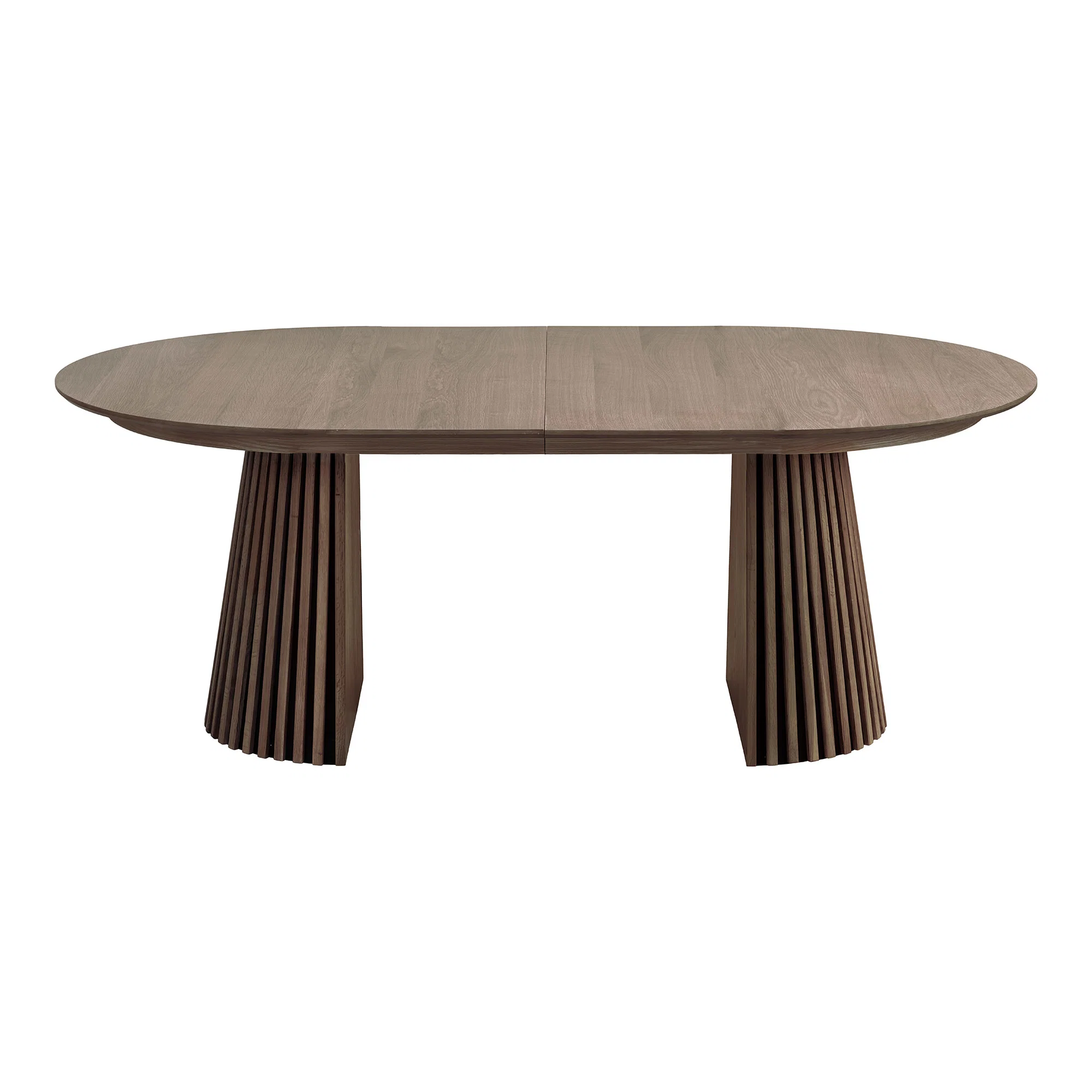 Masa dining extensibila maro inchis din furnir de stejar 300cm Osaka - imagine 3