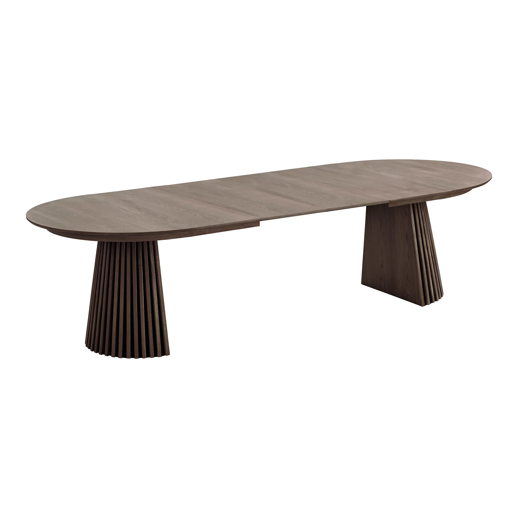 Masa dining extensibila maro inchis din furnir de stejar 300cm Osaka - imagine 4