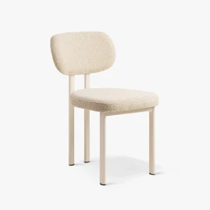 Set 2 scaune dining bej din tesatura boucle Sam