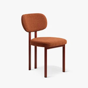 Set 2 scaune dining caramiziii din tesatura boucle Sam