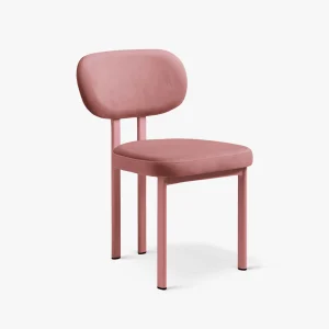 Set 2 scaune dining roz flamingo din catifea Sam