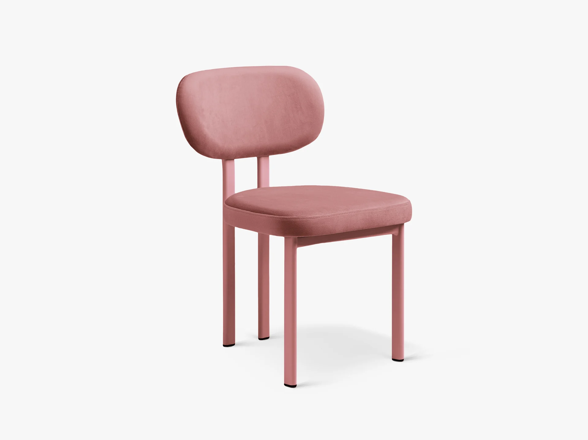 Set 2 scaune dining roz flamingo din catifea Sam