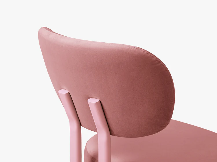 Set 2 scaune dining roz flamingo din catifea Sam - imagine 4