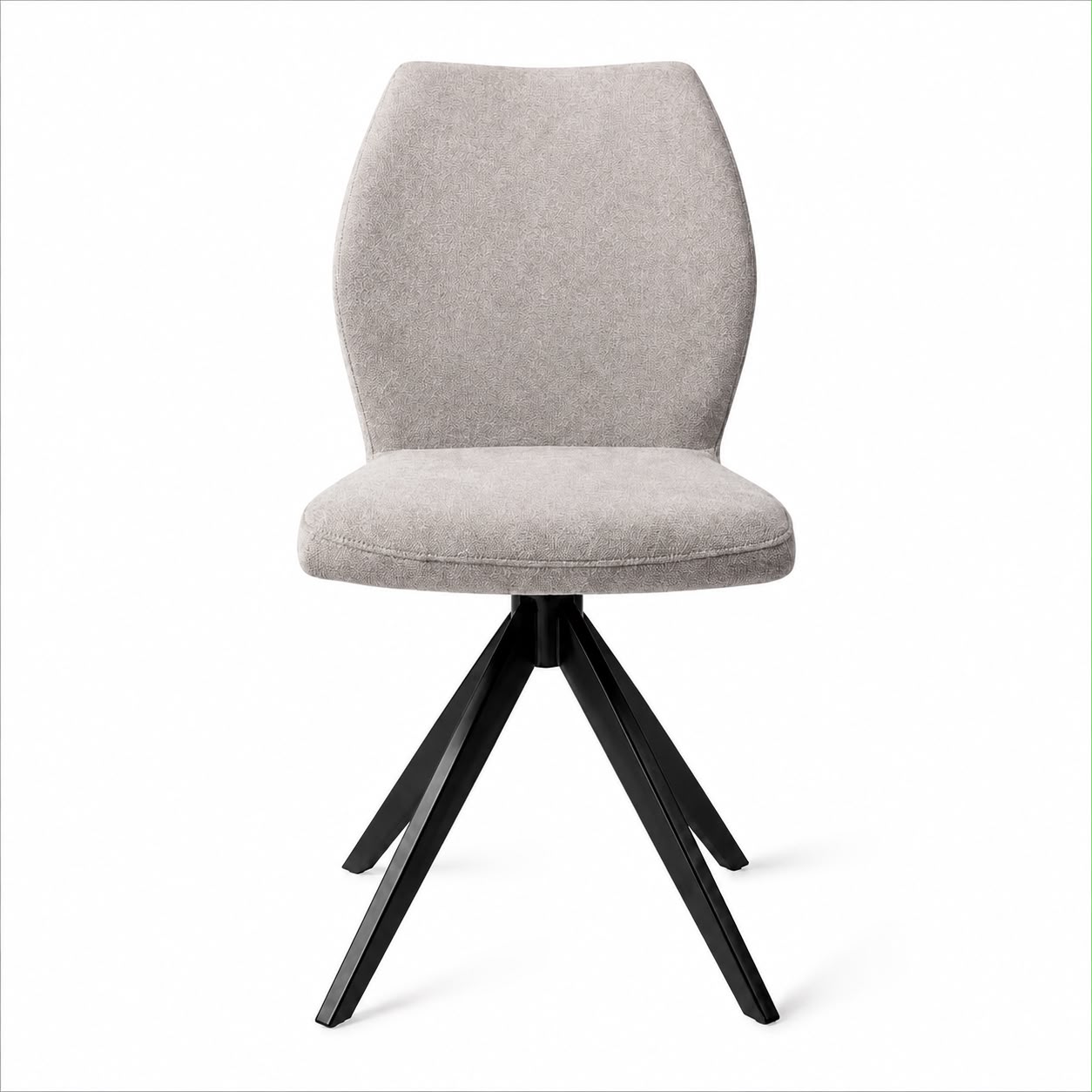 Scaun dining rotativ din tesatura gri deschis/negru Ikata