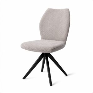 Scaun dining rotativ din tesatura gri deschis/negru Ikata